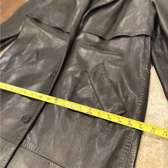 Jayskins Made in USA Black Leather Trench Coat - Picture 9 of 13
